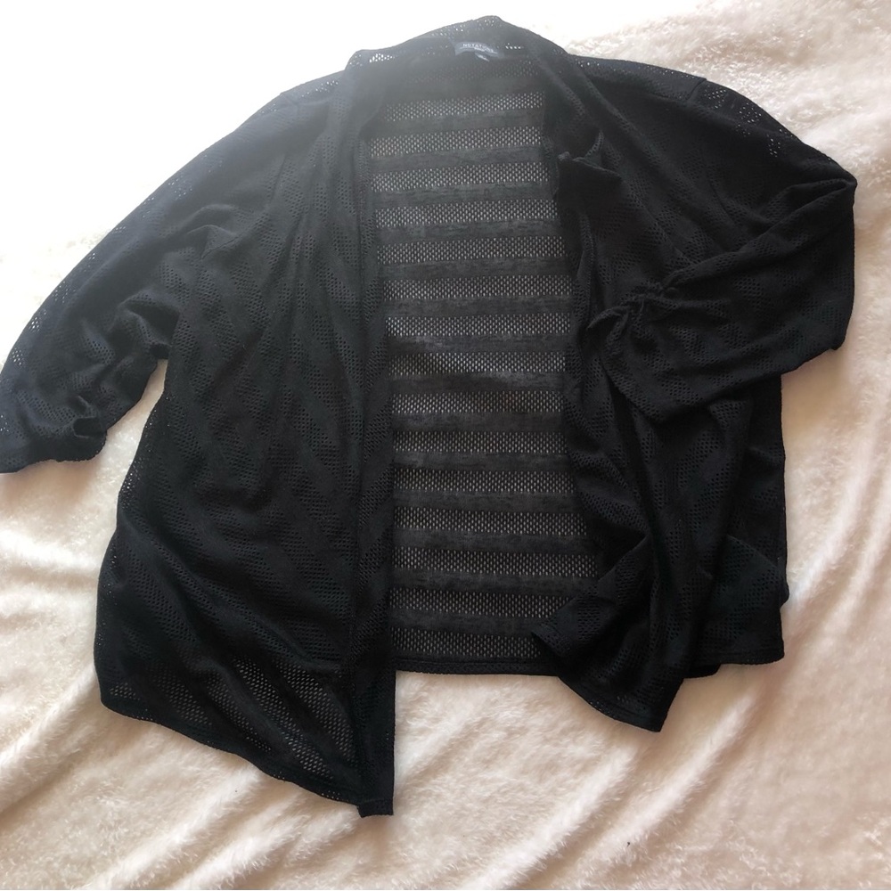 Notations Black Mesh Cardigan
